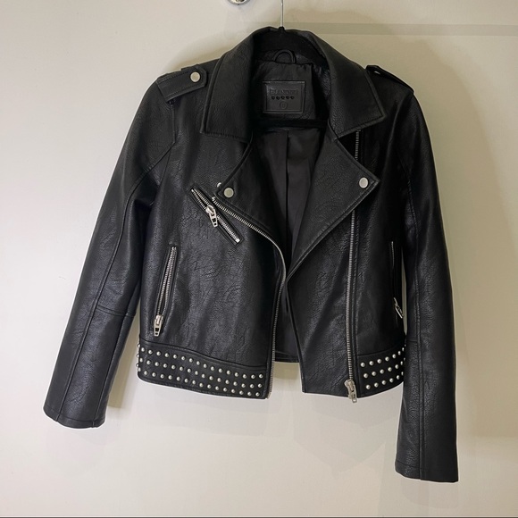 SOLD BlankNYC black faux leather biker jacket with silver studded detailing - Picture 10 of 10